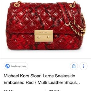 Michael Kors Sloan Red Reptile Bag